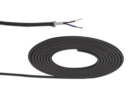 D0200  Cavo 1m Black Braided 2 Core 0.75mm Cable
